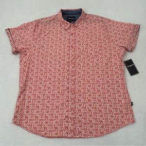 Aeropostale Pink Mesa Aero All Over Print Short Sleeve Button Up Shirt Men’s 2XL